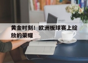 开云体育官网-包含黄金时刻！欧洲板球赛上绽放的荣耀的词条